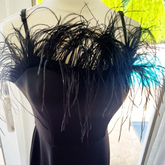 GORGEOUS OSTRICH FEATHER AQUA DRESS 🥀 - Picture 5 of 8